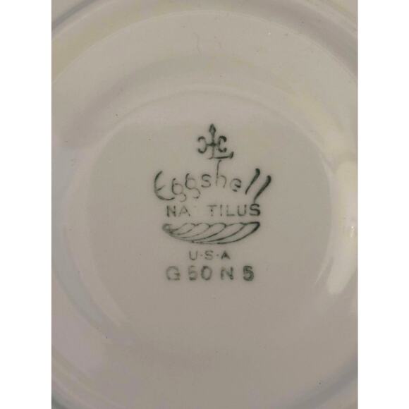 Homer Laughlin Eggshell Nautilus Tulip Footed Cup and Saucer Set Floral Pink EUC - Picture 4 of 4